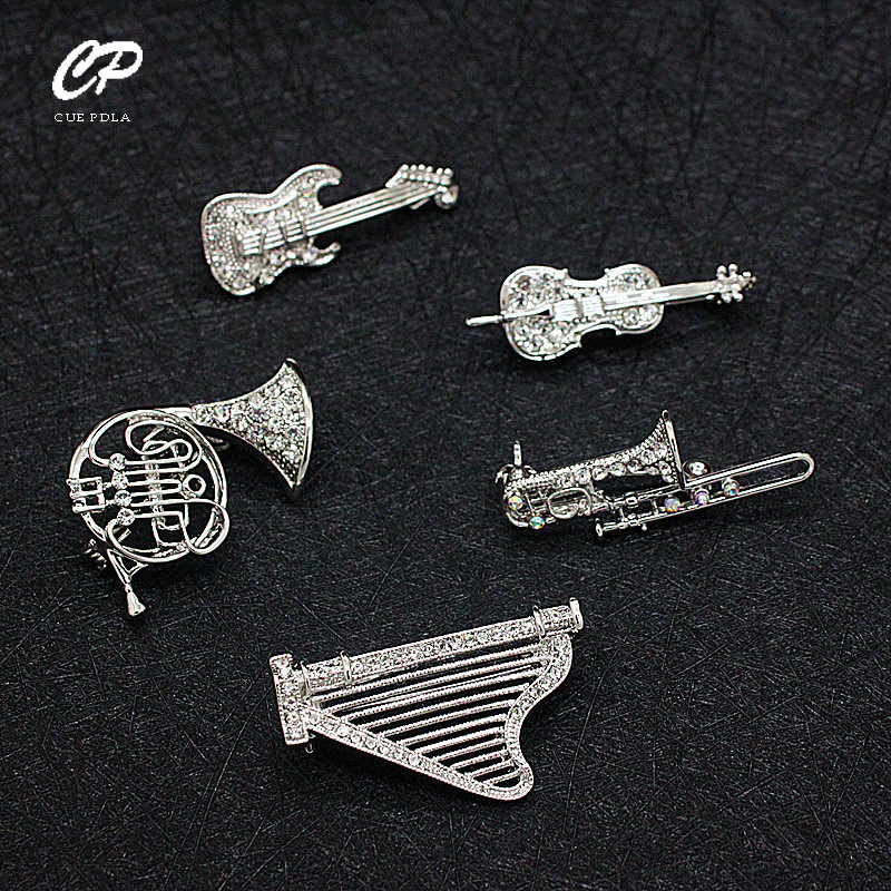 Musical Instrument Images - صورة حجر الراين آلة موسيقية بروش