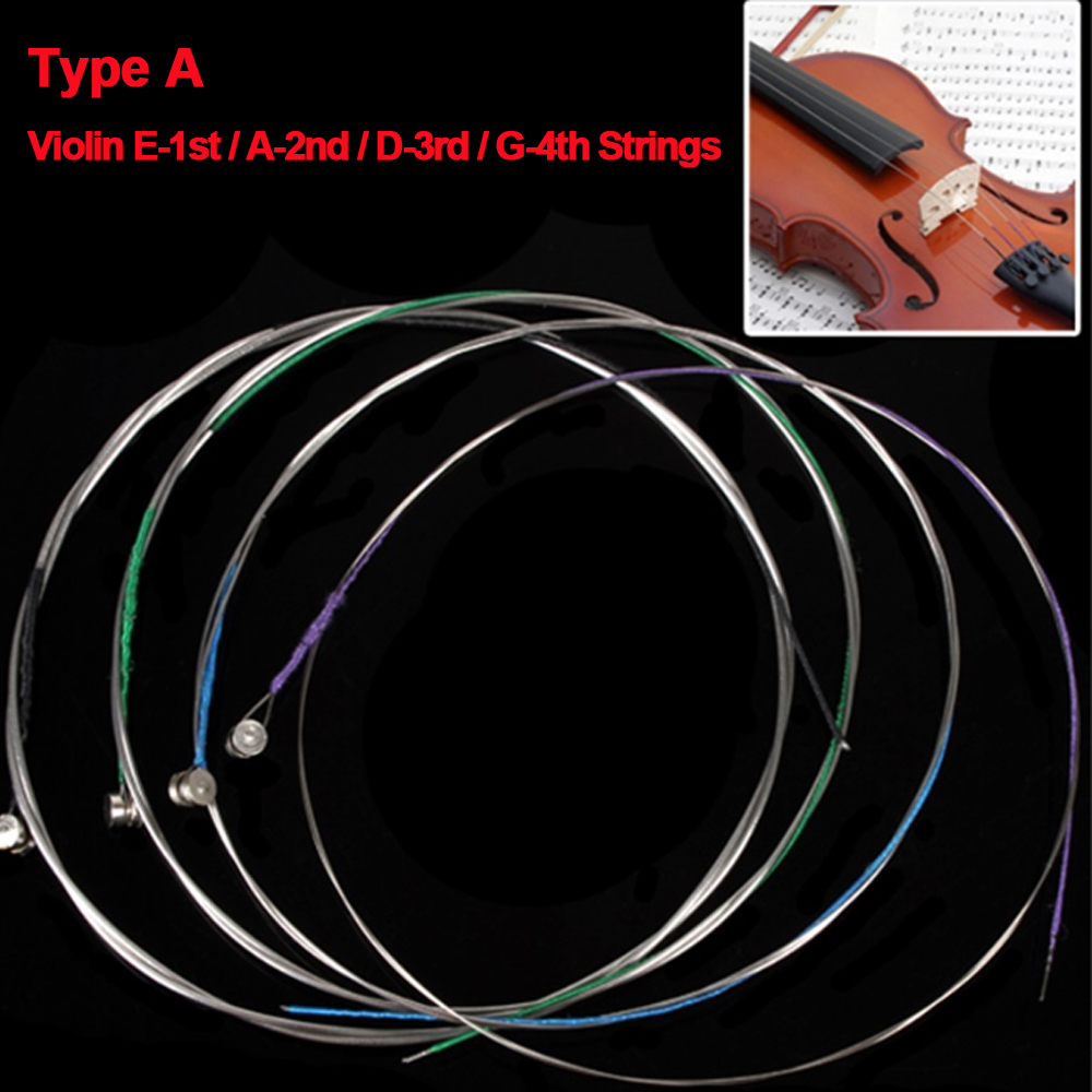 Musical Instrument Violin - 4 قطعة/المجموعة سلاسل الكمان E-A-D-G الصلب