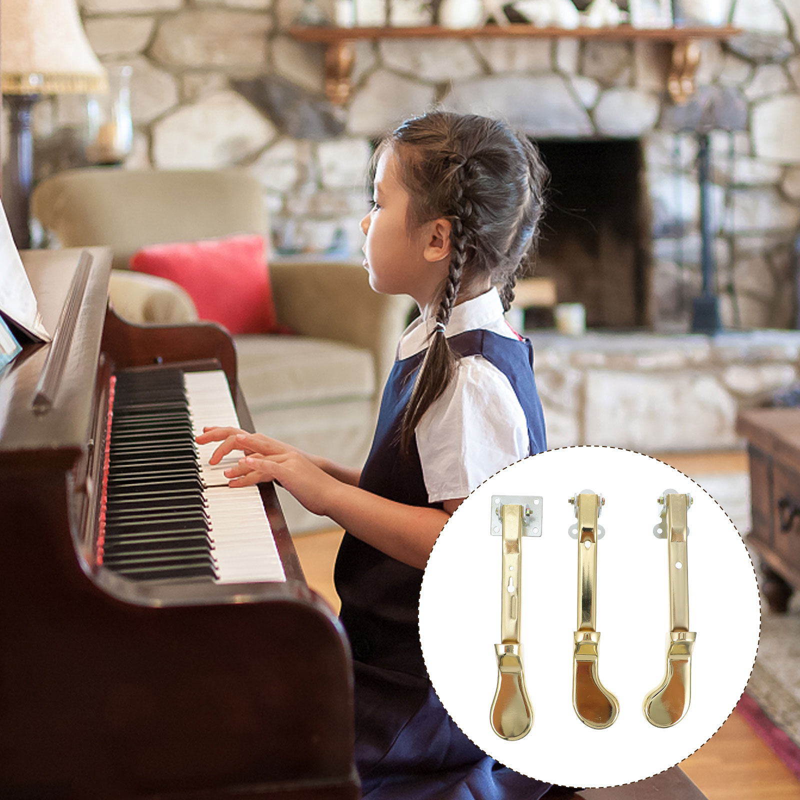Musical Instrument Like Piano - 3 قطع دواسات بيانو معدنية للبيانو