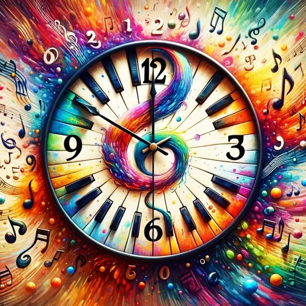 Musical Instrument Images - HUACAN الماس اللوحة المشهد البيانو ساعة
