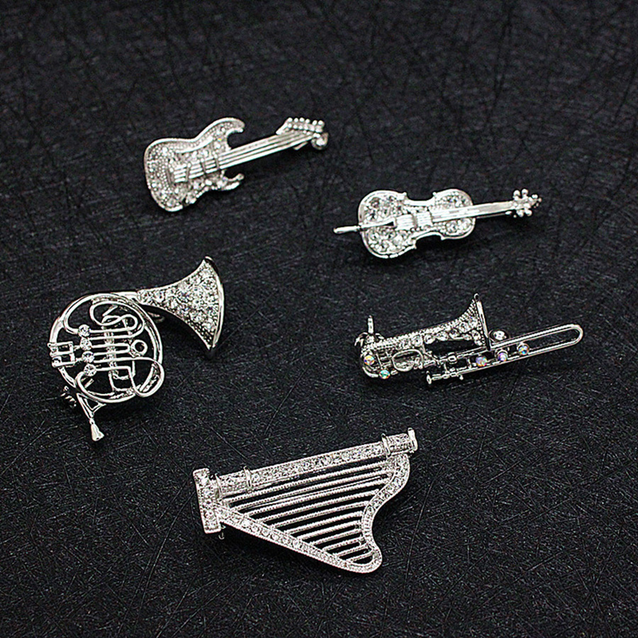 Musical Instrument Images - صورة حجر الراين آلة موسيقية بروش