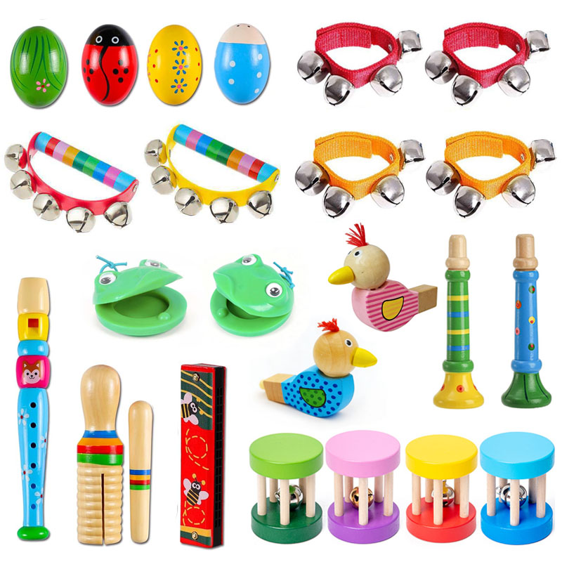 Musical Instrument For Toddlers - آلات موسيقية خشبية للأطفال: ماراكاس، كاستانيت،