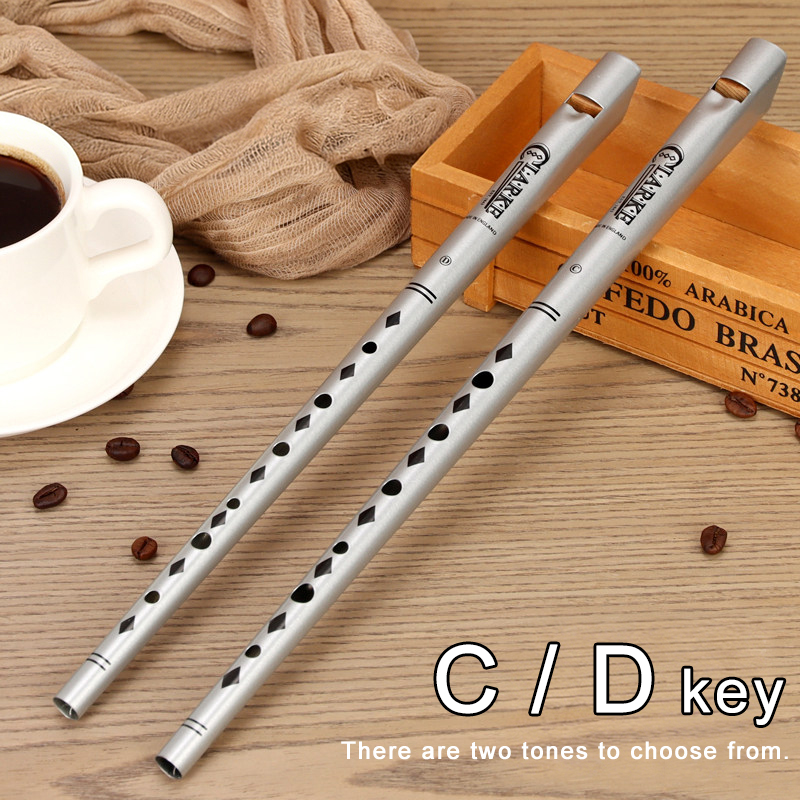 Bagpipe Practice Chanter - فلوت كلارك التقليدي الفضي بمفتاح C/D،